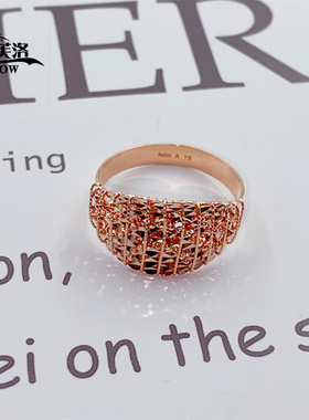 欧弗莱正品俄罗斯紫金585紫金闪闪戒指时尚爆款清库存促销送礼