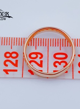 欧诗芙洛正品纯14K金俄罗斯Au585紫金戒指女彩金玫瑰金光面简约款