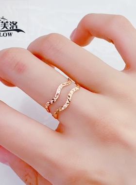 欧弗莱正品俄罗斯紫金585紫金闪闪戒指时尚爆款清库存促销送礼爆