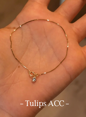 S925纯银金色圆形锆石手链蛇骨链轻奢小众设计感高级吊坠叠戴手饰