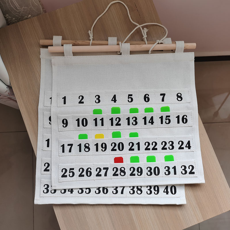 Kindergarten Morning Check Bag Canvas Washable Health Attendance Card