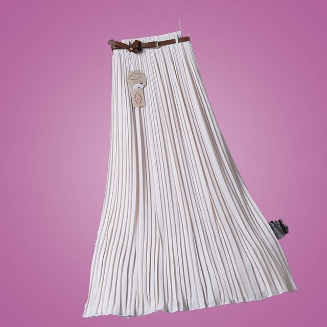 Summer chiffon flowy beach pleated skirt