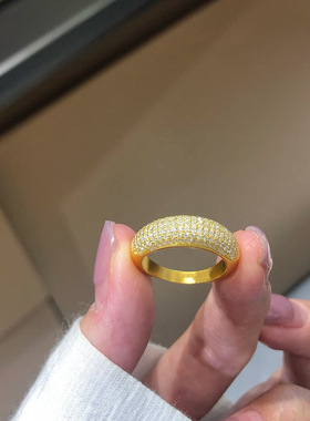 真金电镀强保色复古繁星满钻戒指满天星轻奢简约高级个性指环