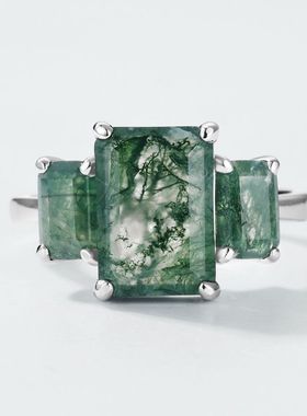 外贸专供个性夸张天然绿苔藓石食