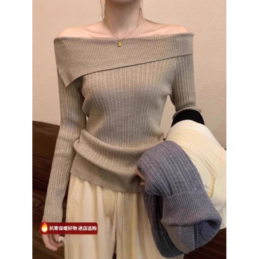 浙江平湖高端羽绒服衣女一字肩不规则针织打底衫女秋冬新款修身内,淘宝优惠券,粉丝福利购,淘宝优惠卷