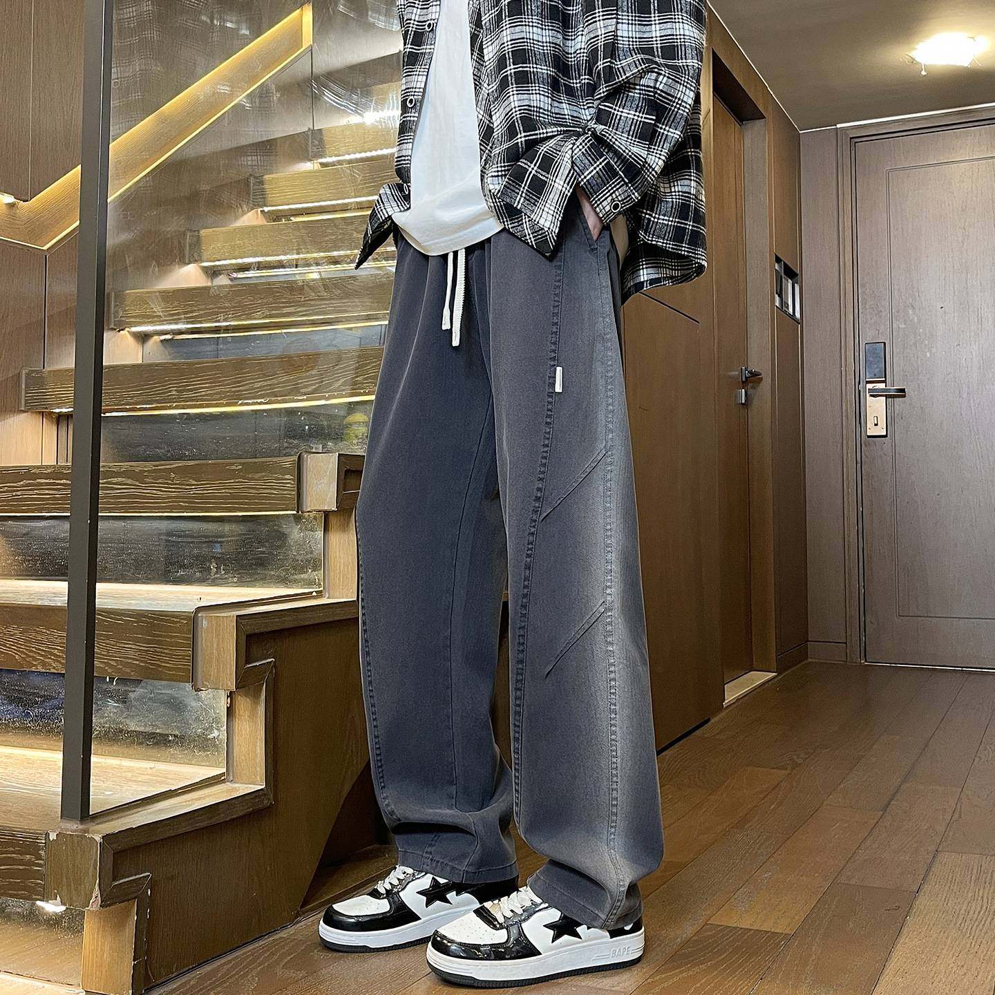 石狮市锦帅弘越服装有限公司裤子男春秋季新款休闲裤青少年宽松直,淘宝优惠券,粉丝福利购,淘宝优惠卷