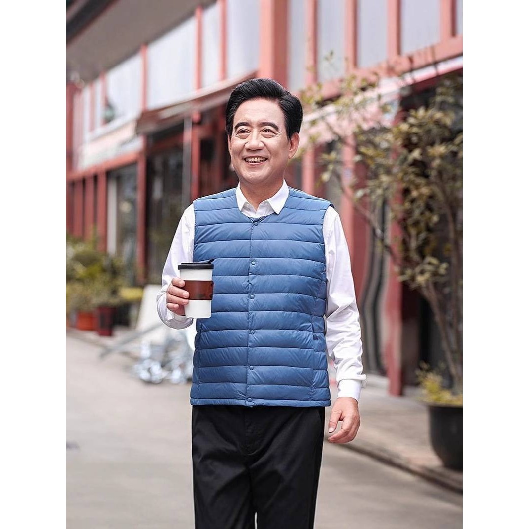 浙江平湖高端羽绒服秋冬父亲男士中老年马甲爸爸背心圆领内胆坎肩,淘宝优惠券,粉丝福利购,淘宝优惠卷