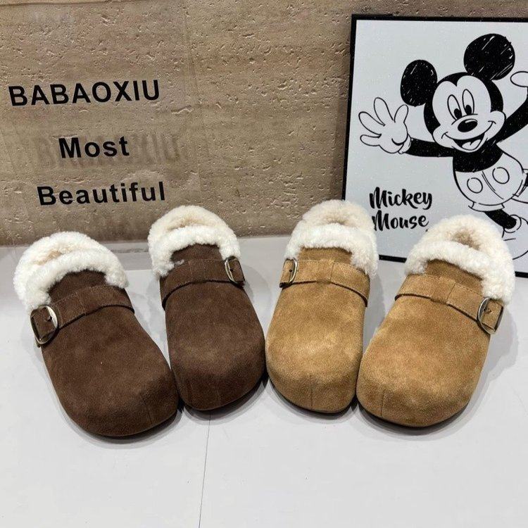 网红厚底加绒内增高3cm豆豆勃肯鞋女2025冬季新款保暖棉鞋乐福鞋,淘宝优惠券,粉丝福利购,淘宝优惠卷