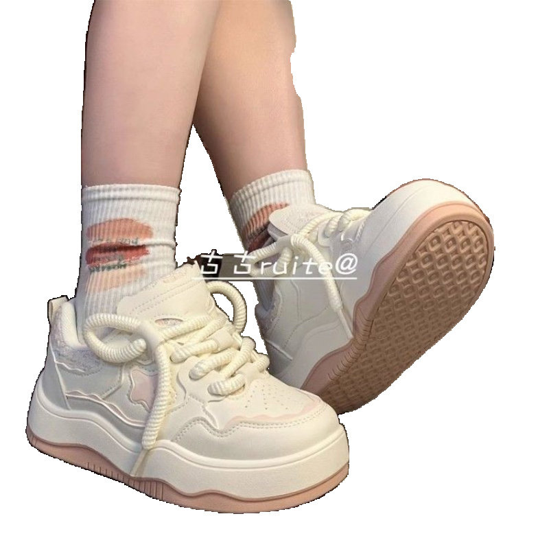 女鞋厚底小白鞋2025新款百搭小香风休闲鞋星星原创运动板鞋子ins,淘宝优惠券,粉丝福利购,淘宝优惠卷