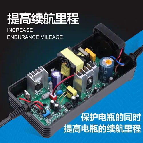 绿源电动车锂电池适配充电器48V12AH16AH2A3A20E30E60伏54.6V两孔 - 图0