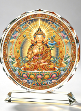 释迦牟尼佛水晶摆件桌面阿弥陀佛家平安玄关家居工艺品结缘供奉