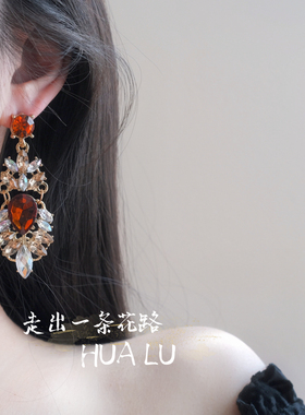 老钱风水滴轻奢设计感礼服耳饰