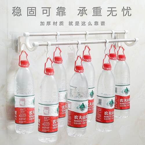 毛巾架免打孔卫生间壁挂式浴室浴巾置物架洗手间收纳单杆挂架挂钩 - 图3