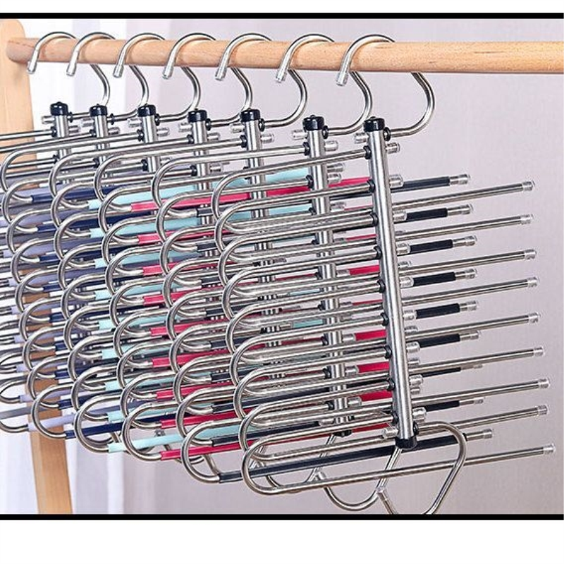 衣架裤架整体不锈钢折叠柜内裤架夹无痕多层防滑伸缩宿舍九层六层,淘宝优惠券,粉丝福利购,淘宝优惠卷