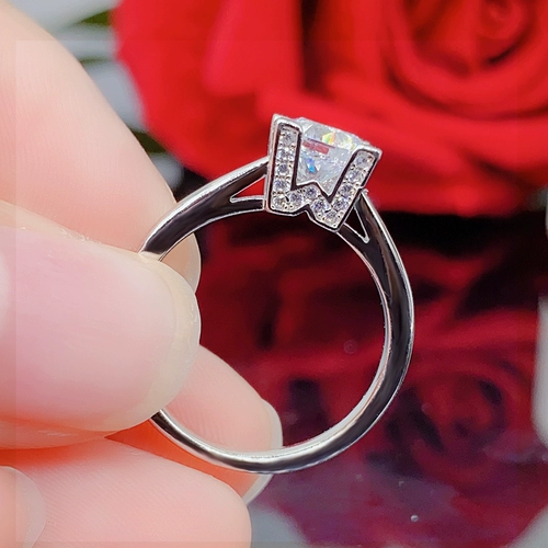 Платиновое импортное золотое обручальное кольцо с буквами, платина 950 пробы, США, простой и элегантный дизайн, 18 карат, розовое золото