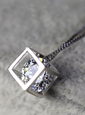 1克拉玫瑰金气质百搭纯银项链