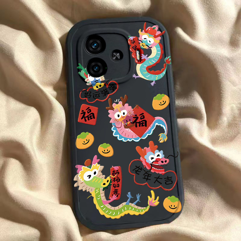 iQOO Z9手机壳硅胶新款高档Z9 Turbo卡通可爱全包套保护套软可爱福龙