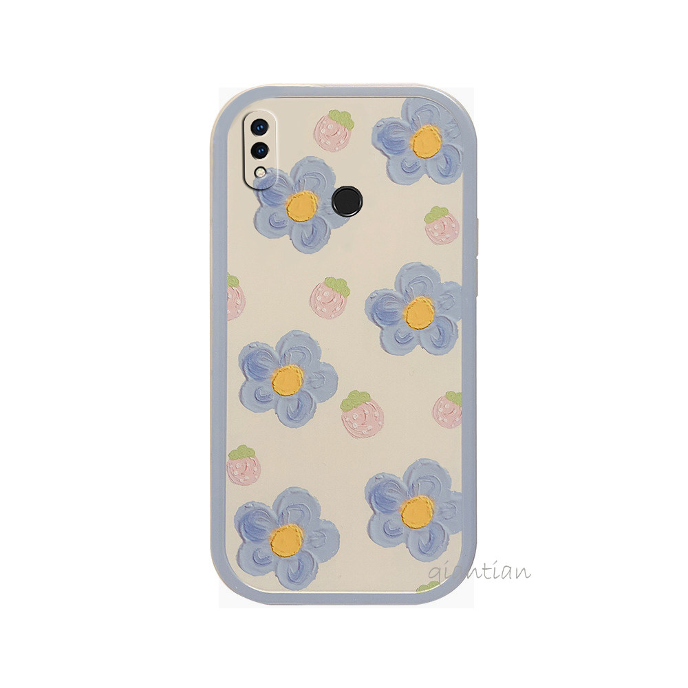 华为畅享9Plus手机壳创意可爱全包闺蜜防摔蓝花畅享9清新JKM-AL00