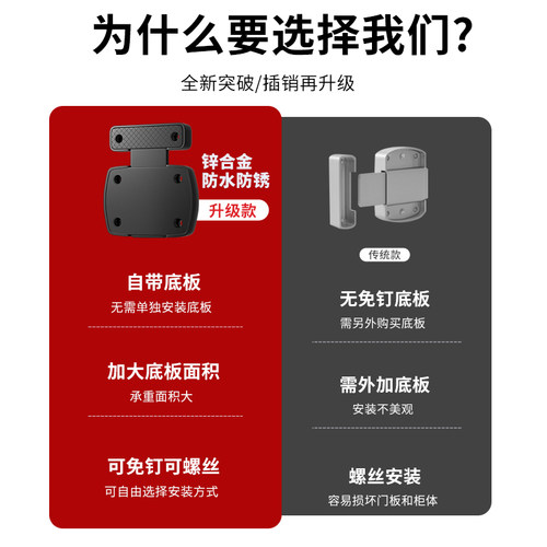 插销门栓免打孔门锁卡扣锁扣卫生间门锁卧室门门插销老式门扣门拴 - 图1