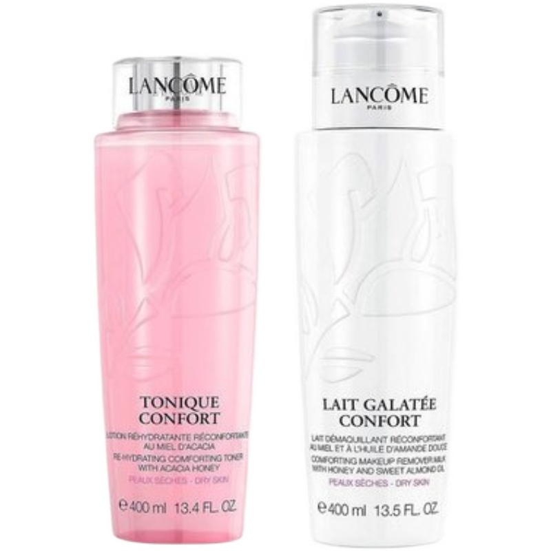 现货正品Lancome兰蔻大粉水/洁面卸妆乳400ml滋润清滢爽肤水套装-图2