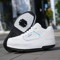 Storm Walking Shoes Women Can Automatically Shrink Childrens Mens Invisible Four Rounds Of Elementary School Childrens Edition Two Wheels Without Lamp Adult Pulley Shoes