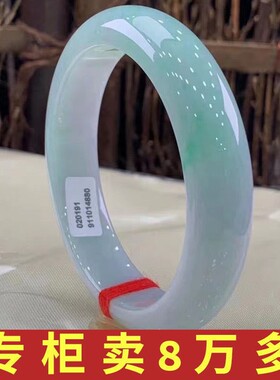 天然缅甸老坑翡翠手镯冰糯种油青色飘花浅阳绿色翡翠玉手镯子正品