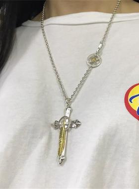 潮牌高桥日韩印第安羽毛吊坠男女情侣颈链925纯银余文乐同款项链