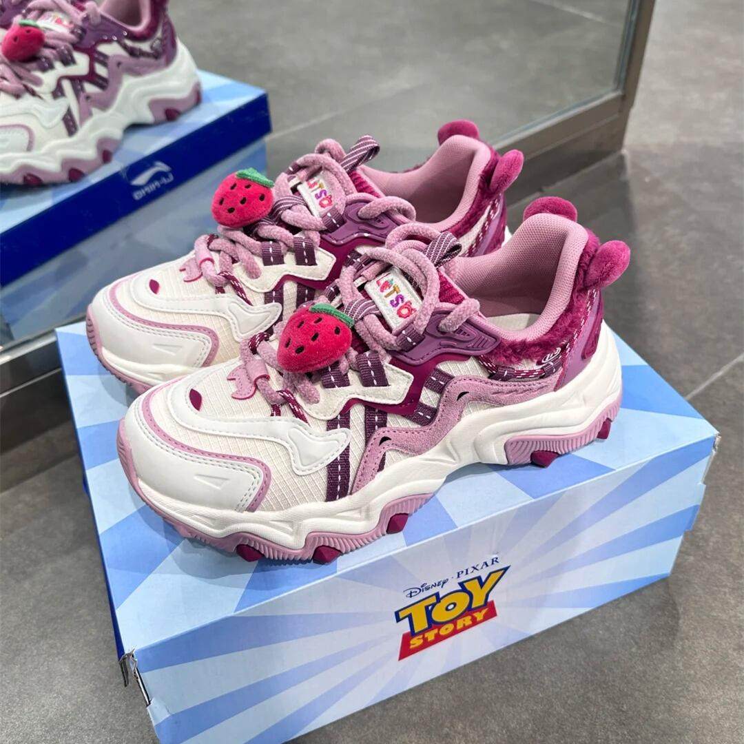 李宁草莓熊鞋子板鞋女2025春季新款姜饼人高帮软底休闲鞋AGCU176,淘宝优惠券,粉丝福利购,淘宝优惠卷