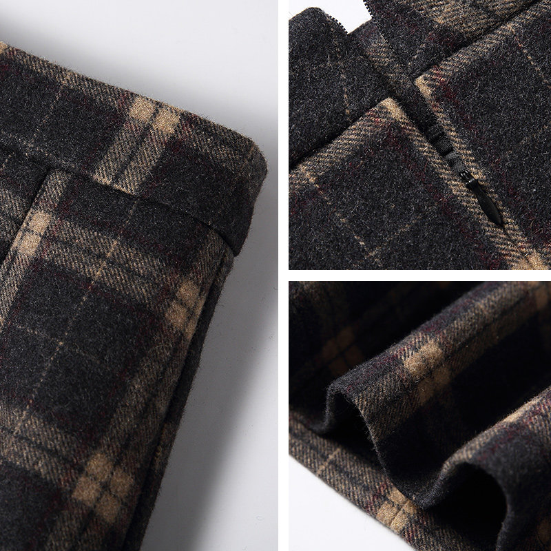 冬季毛呢格子2020新款复古羊毛裙子 铭岚半身裙