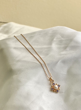 雪花珍珠首饰925银项链耳钉