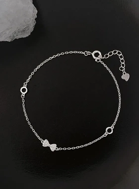 925纯银蝴蝶结手链女小众设计感ins简约冷淡风个性手饰高级