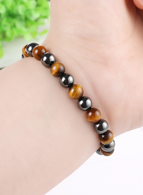 磁疗保健磁石手链磁性黑胆石手环