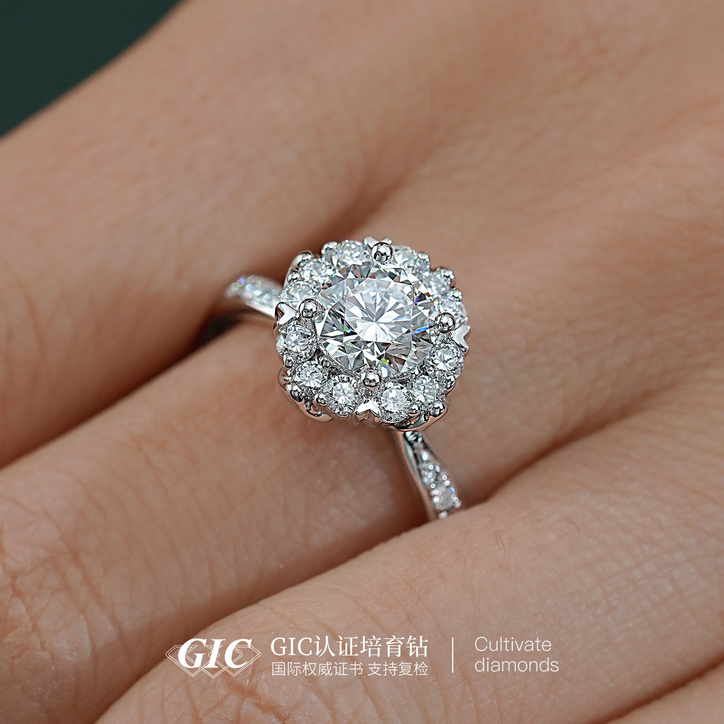 PT950 Platinum Artificially Grown Diamond Ring One Carat 18K Gold Diamond Ring Brilliant as a Star Proposal Diamond Ring