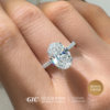 Oval diamond ring PT950 platinum simple super flash high quality diamond ring artificial diamond group set diamond ring diamond