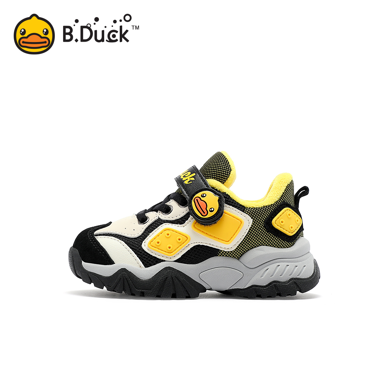B.Duck小黄鸭童鞋男童运动鞋加绒二棉冬季新款儿童棉鞋户外鞋潮牌