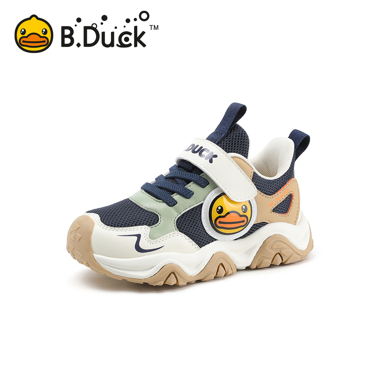 B.Duck小黄鸭童鞋男童运动鞋2025春季新款女童休闲宝宝鞋软底潮牌