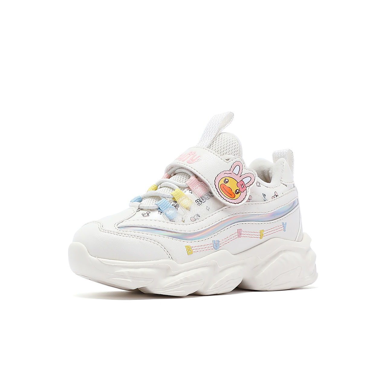 B.Duck小黄鸭童鞋女童运动鞋加绒冬季新款儿童棉鞋中小童宝宝鞋潮