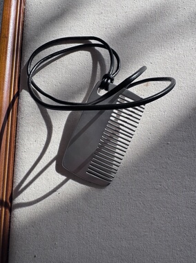 韩国向日葵欧尼同款银色梳子项链复古感长款梳子毛衣链现货发