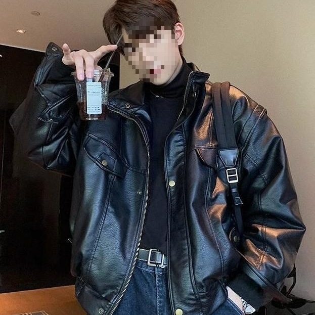 美式复古潮男皮衣外套春秋冬季洋气男士夹克帅气机车加绒加厚,淘宝优惠券,粉丝福利购,淘宝优惠卷