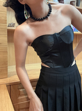 气质简约黑色串珠项链女圆珠锁骨链