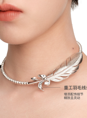 YVMIN尤目素羽毛钻石项圈choker