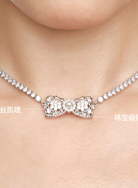 YVMIN尤目 x JORYA 蕾丝蝴蝶结锆石项链choker生日礼物新品