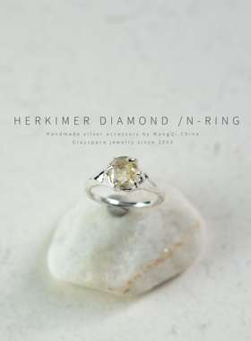 单品原创手作S925纯银闪灵钻戒指