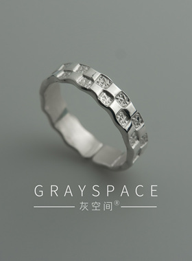 原创手工925纯银肌理时光格戒指
