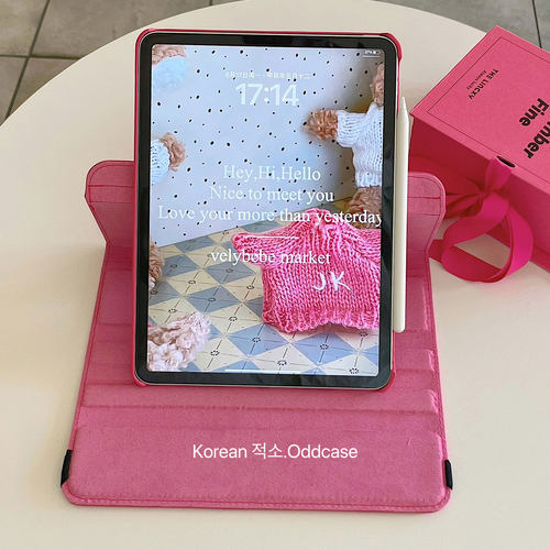 odd「疯狂心动」女团玫粉色 韩系ipad保护套pro11/10.9寸翻盖/旋转书本式air6/10代/10.2/pro13寸皮套壳mini6 - 图2