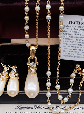 NolanMiller珍珠复古耳环项链