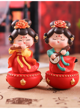 国风唐朝娃娃摆件不倒翁小姐姐