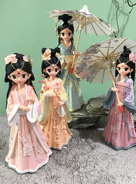 汉服房间装饰品个性可爱小摆件