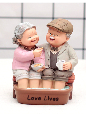 树脂老两口结婚玄关摆设礼物