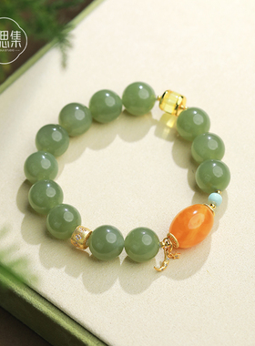 高品质老坑晴水和田玉手串